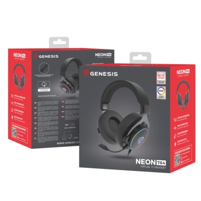 Casti gaming cu fir Genesis Neon 764, sunet 7.1 Surround, microfon, impendanta 32 ohm, frecventa raspuns 20 - 20.000 Hz, lungime cablu 220 cm, iluminare RGB, frecventa raspuns microfon 100 - 10000 Hz, sensibilitate microfon -42dB, impendanta microfon - Img 7