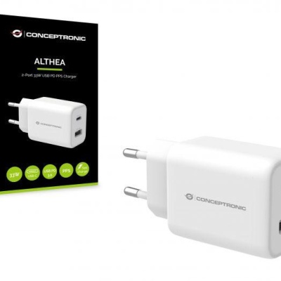 CONCEPTRONIC ALTHEA11W 2-Port 33W PPS USB PD Charger, USB-A x 1, USB-C x 1, QC 3.0, 40.2 x 65.7 x 30 mm - Img 2
