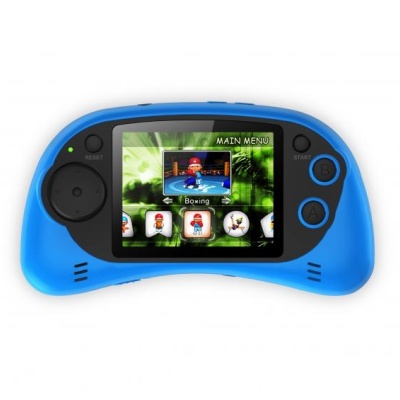 Consola jocuri portabila Serioux, ecran 2.7", rezolutie 960x240 pixeli, 200 jocuri incluse, alimentare 3 baterii AAA sau prin miniUSB, culoare albastru