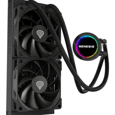 Cooler Procesor GENESIS HYDRIA 240 NEGRU, dimensiune radiator 276x120x27mm, 2 ventilatoare ARGB, Viteza ventilatoare: 500-1550 RPM, Airflow ventilatoare: 80 CFM, Suport AMD: AM4/AM5, suport INTEL: LGA 1151/1156/1150/1200/1700/1851 - Img 9