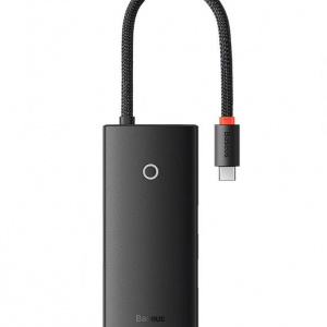 DOCKING Station Baseus Lite, conectare PC USB Type-C, USB 3.0 x 3, USB Type C x 1 PD 20V/5A, HDMI x 1/4K/30Hz, negru