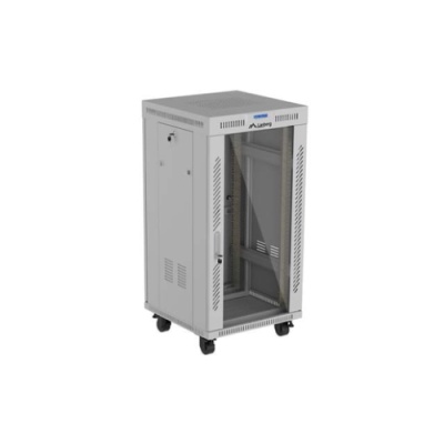 Dulap rack 19" perete 22U/600X600 (FLAT PACK) WITH GLASS DOOR LCD, self-assembly, greutate maxima suportata 1200 kg, RAL color RAL7035, gri