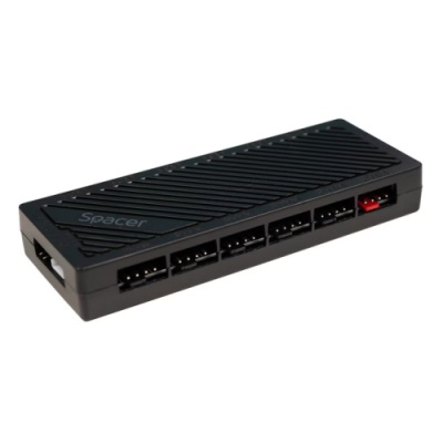 FAN HUB SPACER pt. maxim 6 ventilatoare ARGB, telecomanda pt. setat iluminarea RGB, sincronizare cu MB, alimentare 4-pin/ &nbsp;culori 3-pin, magnetic, black
