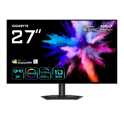 GIGABYTE GO27Q24G. Diagonala ecranului: 68,6 cm (27"), Rezoluția ecranului: 2560 x 1440 pixeli, Tip HD: Quad HD, Tehnologie ecran: OLED, Timp de răspuns: 0,03 ms, Raport de aspect nativ: 16:9, Unghi de vizualizare, orizontal: 178°, Unghi de vizualizare,