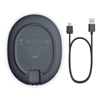 INCARCATOR wireless Baseus Jelly Qi 15W, compatibilitate smartphones si airpods, cablu Type-C la USB inclus, negru - Img 3