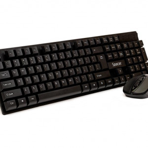 KIT Tastatura si Mouse Spacer SPDS-1100 fara fir, USB, tastatura wireless + mouse wireless, black, „SPDS-1100”