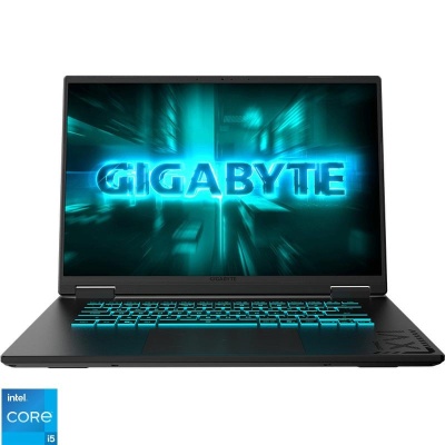 Laptop Gaming GIGABYTE A16, cu procesor Intel Core i5-13420H, 16'' IPS, 16 GB DDR5, 512 GB SSD, NVIDIA GeForce RTX 4050, 6GB GDDR6, Fr OS