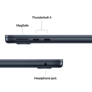 MacBook Air 13.6" Retina/Apple M4 (CPU 10-core, GPU 10-core, Neural Engine 16-core)/16GB/512GB - Midnight - INT KB (2025) 35W USB‑C - Img 3