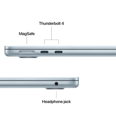 MacBook Air 13.6" Retina/Apple M4 (CPU 10-core, GPU 10-core, Neural Engine16-core)/32GB/1TB - Sky Blue - INT KB (2025) 35W (Cto from MC6V4RO/A) - Img 3
