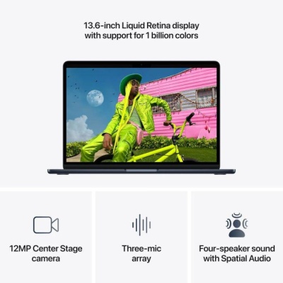 MacBook Air 13.6" Retina/Apple M5 (CPU 10-core, GPU 10-core, NeuralEngine16-core)/16GB/1TB - Midnight - INT KB (No Adapter) - 2026 - Img 3