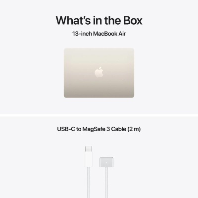 MacBook Air 13.6" Retina/Apple M5 (CPU 10-core, GPU 8-core, NeuralEngine16-core)/16GB/512GB - Starlight - US English KB (No Adapter) - 2026 (Cto from MDHA4RO/A) - Img 3