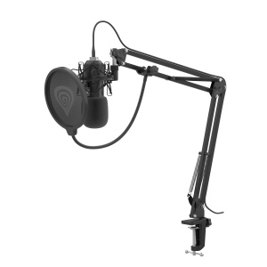 Microfon Genesis Radium 400 G2 Studio, tip condenser, model cardioid, suport fix, conectivitate USB-C, USB-A, raspuns in frecventa 20 - 20000 Hz, sensibilitate -29 dB, lungime cablu 250 cm, negru