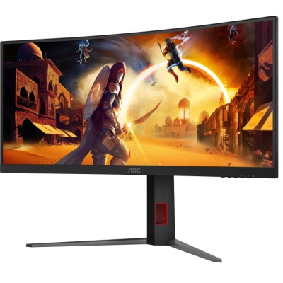 Monitor Gaming AOC CU34G4, 34", 3440 x 1440 pixeli, Black, Red, 3 ani Garantie