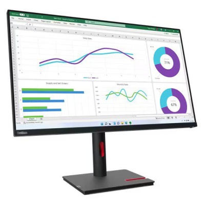 Monitor Lenovo ThinkVision T32h-30 31.5" IPS, QHD (2560x1440), 16:9, Brightness: 350 cd/m², Contrast ratio: 1000:1, Response time: 4ms (Extreme mode) / 6ms (Typical mode), Dot / Pixel Per Inch: 93 dpi, Color Gamut: 99% sRGB, View angle: 178° / 178°, - Img 2