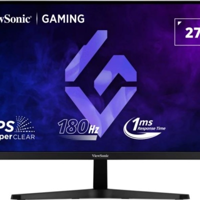 Monitor ViewSonic 27" VX27G1-HD, Diagonal (inch): 27, Diagonal (cm): 69, Aspect ratio: 16:9, Panel: IPS, Resolution: 1920x1080, Refresh Rate: 180Hz, Response time MPRT: 1ms, Brightness (max): 250 cd/m², Contrast (static) : 1000:1, Contrast (dynamic):