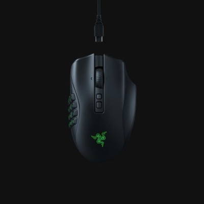 Mouse Razer Naga V2 PRO Connectivity Razer HyperSpeed Wireless (2.4GHz) Bluetooth Wired – Speedflex Cable USB Type C Battery Life Up to 150 hours (on HyperSpeed Wireless) Up to 300 hours (on Bluetooth) RGB Lighting Razer - Img 4