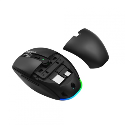 Mouse wireless AirFlow 2.4G+BT cu mod dual, cu receptor dual USB-A +USB-C; LED frontal Mod: 2.4G + Bluetooth Număr cheie: 6 Material: ABS Culoare: Negru complet DPI: 800-1200-1600 Comutator: Clic silențios pentru butonul L-R Interfață: Receptor - Img 5