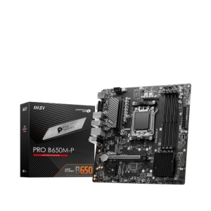 Placa de Baza MSI PRO B650M-P AM5, 4x DDR5, 1x HDMI 1x DP 1x VGA, 1x PCIE x16 2x PCIE x1, 2x M.2, 4x SATA 6GB/s, mATX
