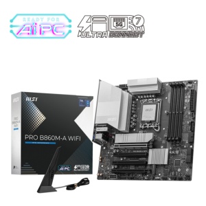 Placa de Baza MSI PRO B860M-A WIFI LGA 1851, 4x DDR5, 1x HDMI 1x DP 1x Type-C DP, 4x PCIE x16, 3x M.2, 4x SATA 6GB/s, mATX