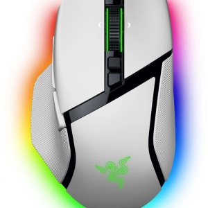 Razer Basilisk V3 Pro 35K, wireless, bluetooth, rezolutie maxima 35000 DPI, iluminare Razer Chroma™ RGB, senzor Focus Pro 35K Optical Sensor Gen-2, alb