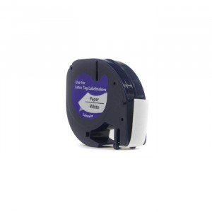 Ribbon JetWorld Replacement Dymo LetraTag Black on White, 12mm x 4m (59421, 91200, 91330, 91220) (S0721500, S0721510)