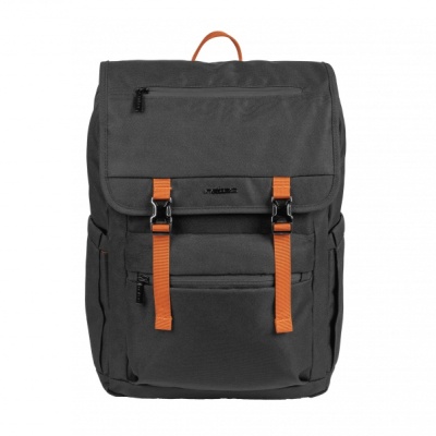 Rucsac laptop Natec Niala Ginger, compatibilitate dimensiune laptop 15.6", 4 compartimente, capacitate 18L, material 100% recycled p olyester, negru/portocaliu