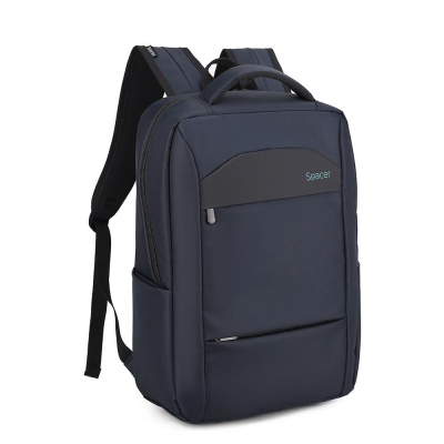 Rucsac Spacer pentru notebook de max. 15.6″, 1 compartiment, buzunar frontal x 2, buzunar lateral x 2, waterproof, poliester, albastru - Img 2