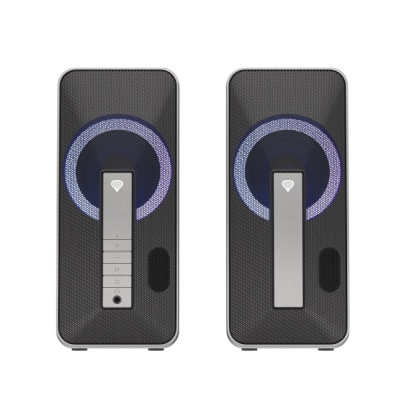 Sistem audio Genesis HELIUM 100BT 2.0, putere maxima RMS 10 W, iluminare RGB, material ABS, metal, conectivitate mini jack, bluetooth 5.0, negru