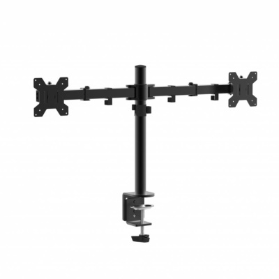 Suport dublu monitor Serioux, MM1903A, mobil, tilt:+/- 90 °, swivel: 180 ° , rotatie 360°, VESA: 75×75 / 100×100mm, compatibilitate 10"-27" , reglabil pe inaltime: 400mm ,extensie braț: 415mm ,greutate maxima suportata 8 kg, culoare negru