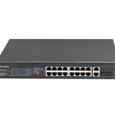 Switch 16x 100 Mb PoE+ / 2x 1 Gb / 1x SFP, fara management, rack 10" & 19", Gigabit Ethernet, 150W
