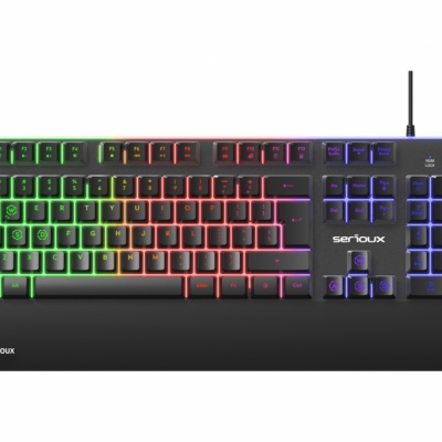 Tastatura gaming cu fir iluminata Serioux Nexor, interfata USB, numar de taste: 104, material ABS, anti-ghosting: 19 taste, lungime cablu 1.5m PVC, dimensiuni (LxAxH): 435.74 × 178.54 × 33.62 mm, negru - Img 4