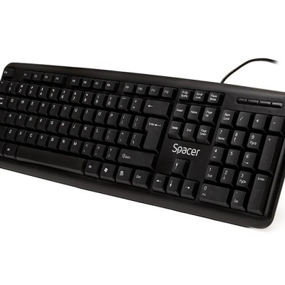 Tastatura Spacer SPKB-520 cu fir, USB, 104 taste, anti-spill, negru - Img 3
