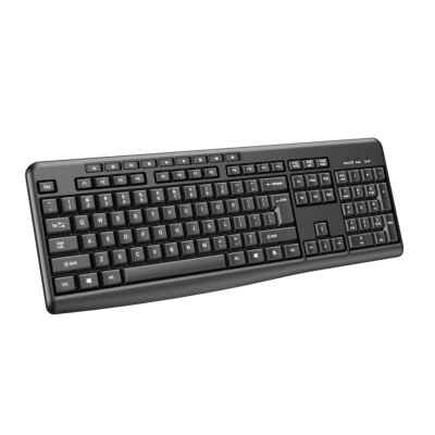 Tastatură wireless 2.4G SRXK-SKB706W, Tastatură: cu rând independent de taste multimedia, Mod Wireless: 2.4G, Număr taste: 104 + 9 taste rapide, Material: ABS, Culoare: Negru, Chipset: Huntersun, Tip interfață: USB, Dimensiune: 442*152*25mm ; 440g, - Img 2