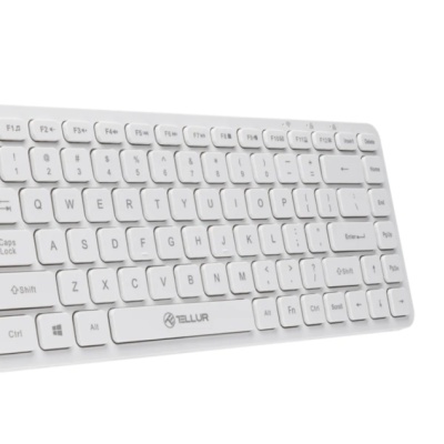 Tastatura wireless Tellur mini, numar tasete 84, dinmensiune 430 x 123 x 15 mm, alb - Img 2
