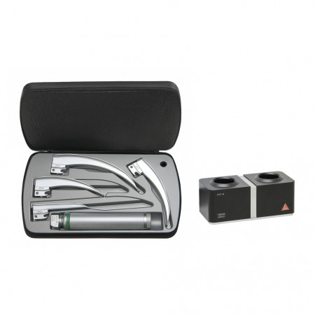 Laryngoscope LED Set with 4 Blades F.O. HEINE