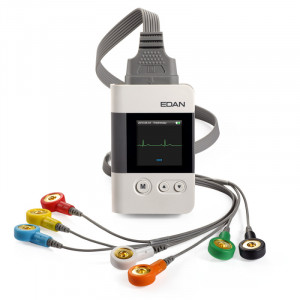Holter EKG SE-2003 EDAN - mod de prezentare holter cu electrozi conectati - Medicalcorp.ro