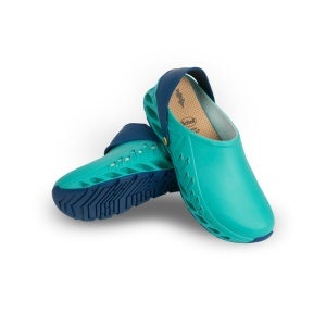 Sabot medical unisex verde/ albastru, SCHOLL Evoflex, cu branț Memory Cushion - Medicalcorp.ro
