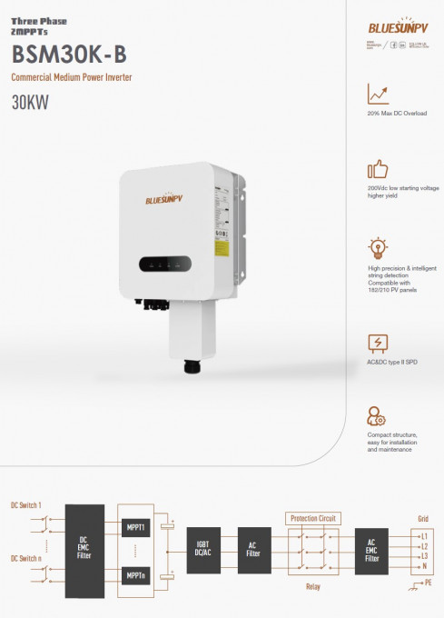 Инвертор Bluesun 30 kW onGrid