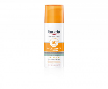 Eucerin Sun Oil Control Tonirani Gel-krem za zaštitu masne kože od sunca SPF 50+ Svetli
