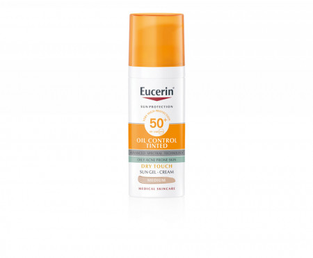 Eucerin Sun Oil Control Tonirani Gel-krem za zaštitu masne kože od sunca SPF 50+ Tamni