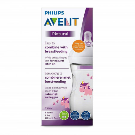 AVENT BOCA NATURAL UNICORN 260ml
