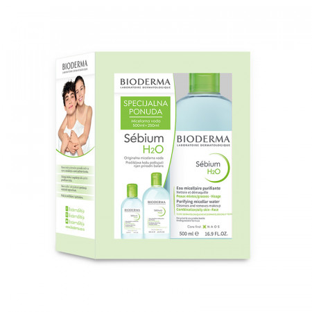 BIODERMA SEBIUM MICELARNA VODA ZA MEŠOVITU KOŽU 500ml + 250ml gratis