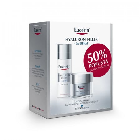 Eucerin Hyaluron-Filler Dnevna krema za normalnu i mešovitu kožu SPF15 i Eucerin Hyaluron-Filler Noćna krema