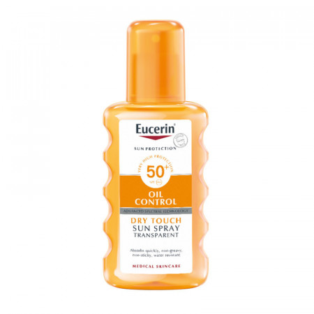 Eucerin Oil Control Dry Touch sprej za zaštitu osetljive kože od sunca SPF 50+ 200ml