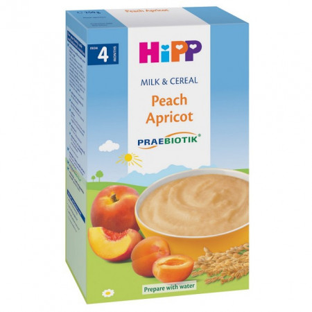 HIPP MLEČNA INSTANT KAŠA BRESKVA I KAJSIJA 250G