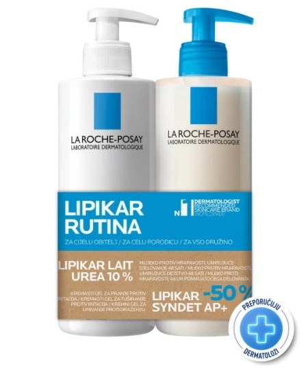 LRP lipikar urea 10% 400 ml + syndet ap+ 400 ml-50%