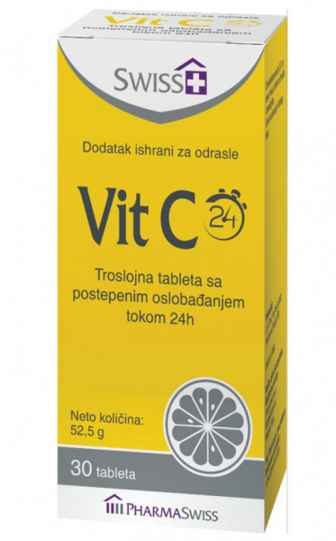 SWISS+ VIT C 24, troslojne tablete sa postepenim oslobađanjem