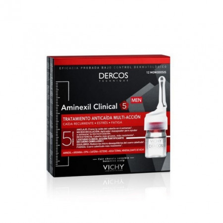 VICHY DERCOS AMINEXIL CLINICAL 5 Ampule protiv opadanja kose za muškarce, 12 ampula