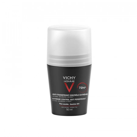 VICHY HOMME Antiperspirant roll-on za zaštitu od znojenja do 72h, bez alkohola, ne ostavlja tragove, 50 ml