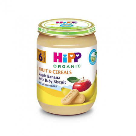 HIPP KAŠICA JABUKA I BANANA SA KEKSOM 190G